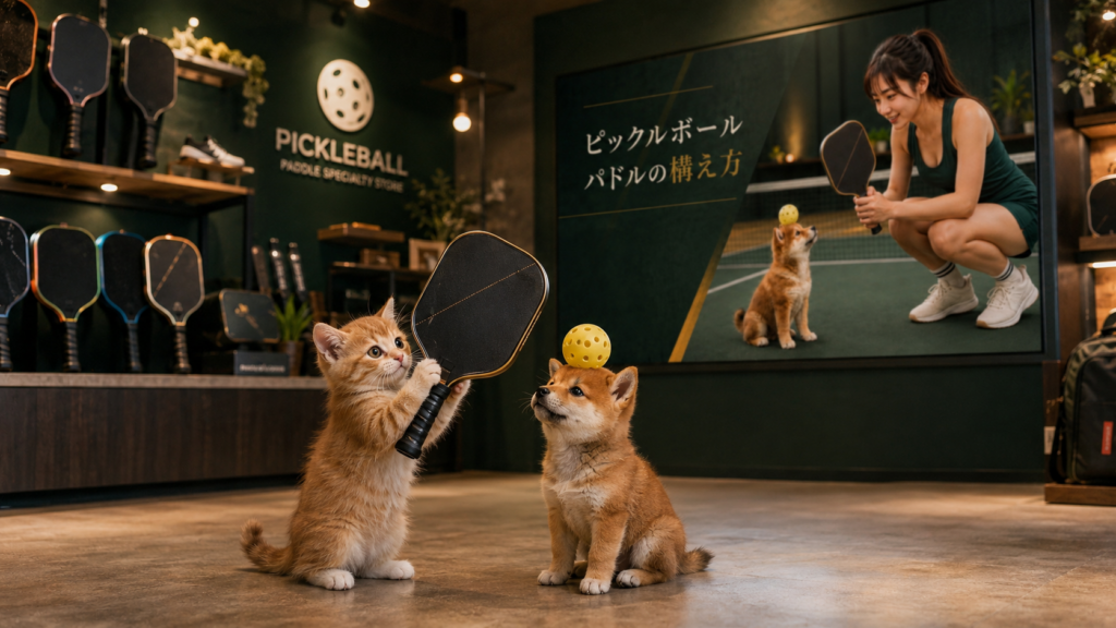 ピックルボールパドルの構え方
