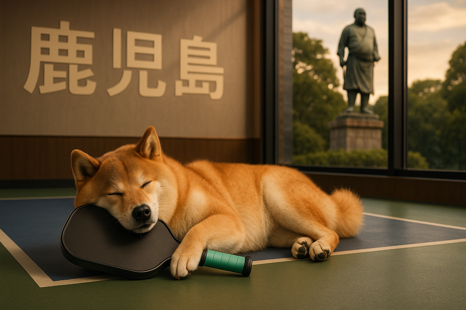 鹿児島県のピックルボールコートと犬