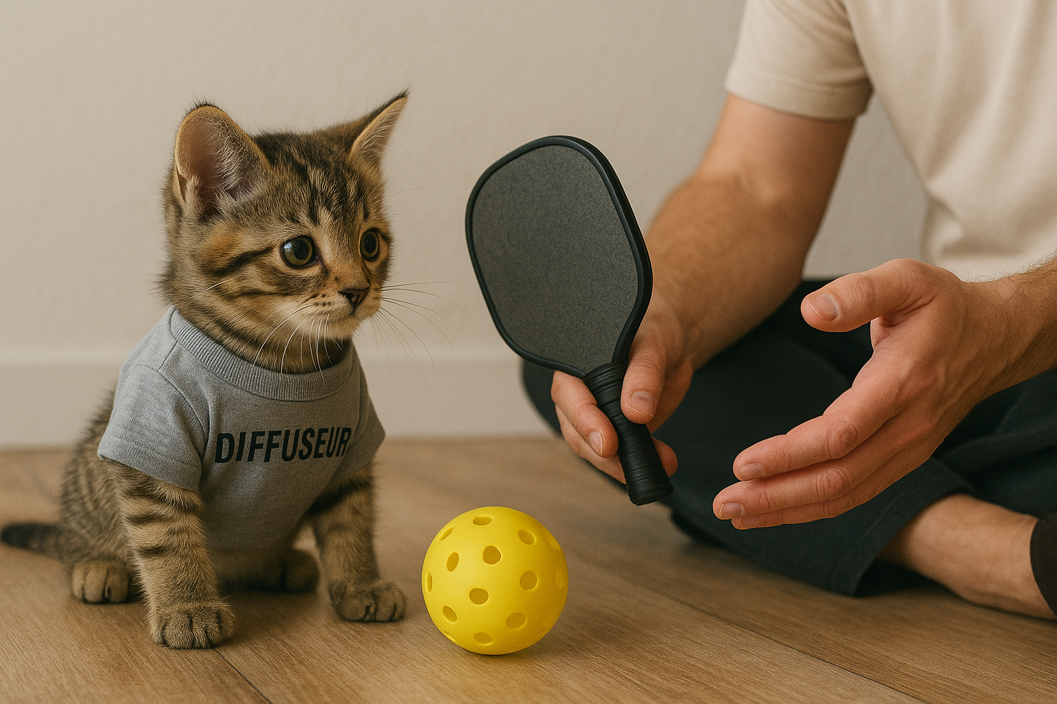 ディフューザーとピックルボールと猫