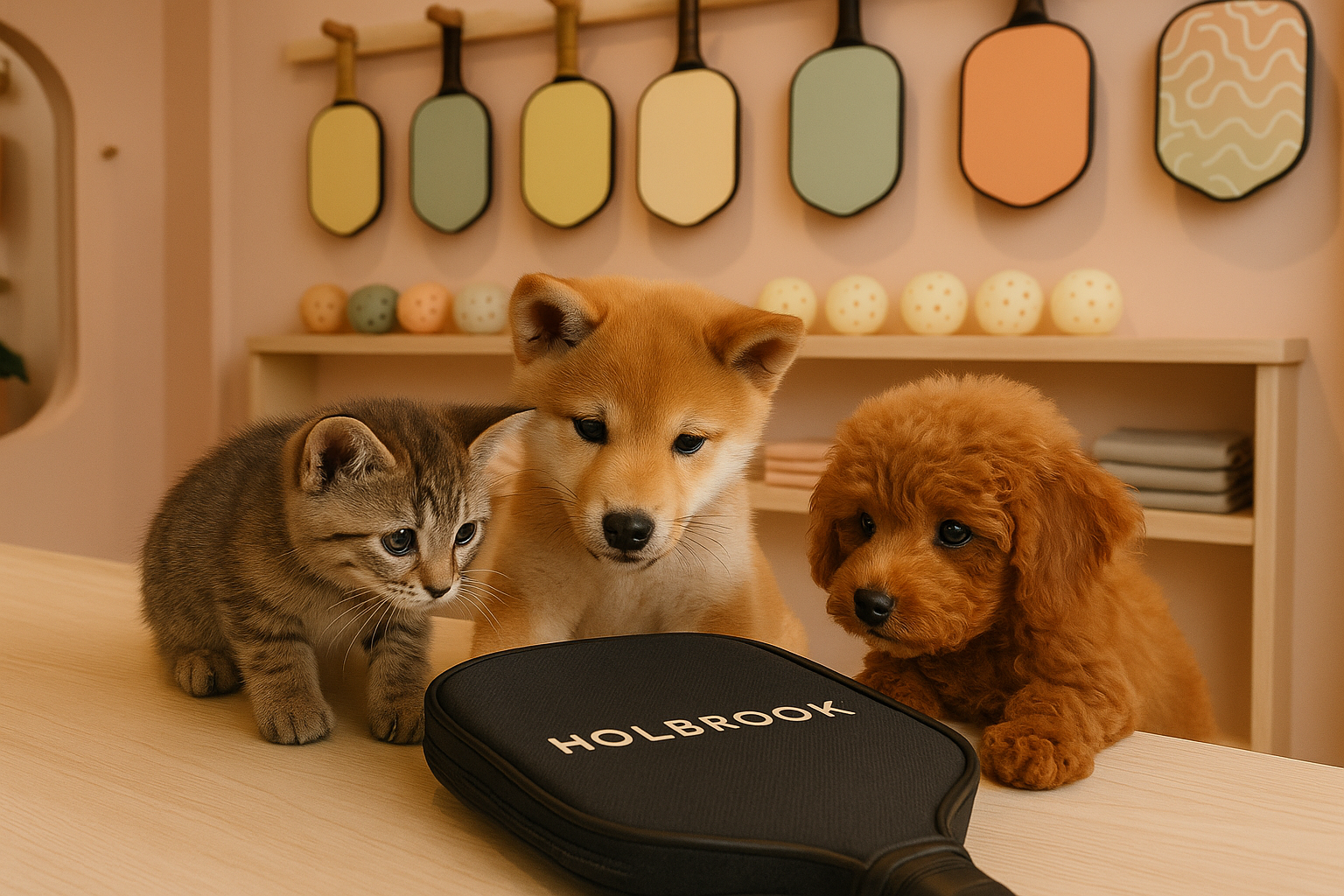 Holbrook（ホルブルック）のピックルボールパドルに興味がある犬と猫