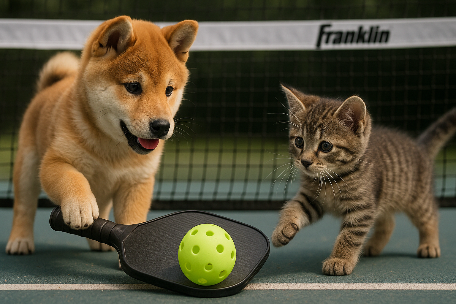 Franklin(フランクリン)のピックルボールネットと犬猫