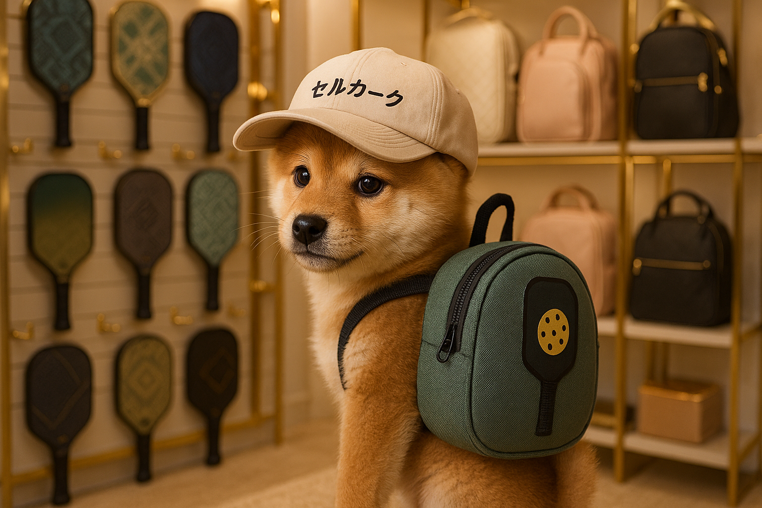 Selkirk(セルカーク)とピックルボールバッグと犬