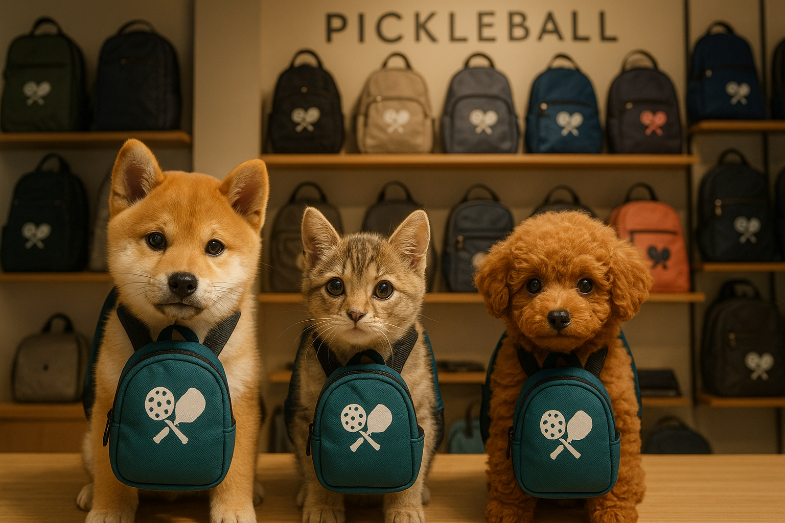 ピックルボールバッグと犬猫