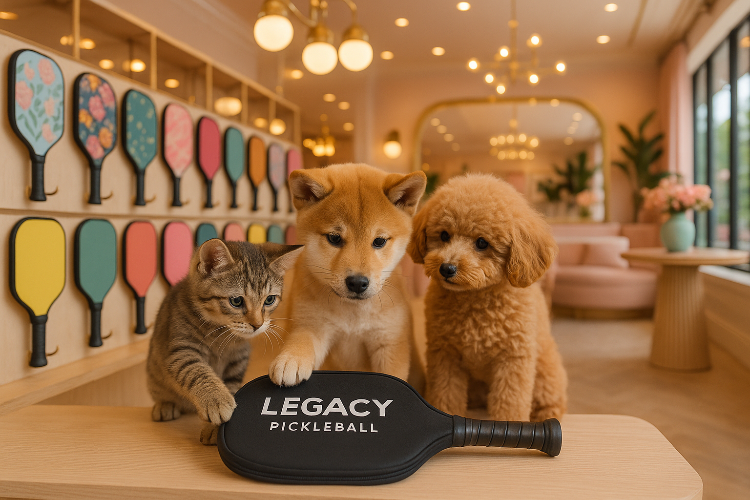 Legacy Pickleball（レガシーピックルボール）のピックルボールパドルに興味がある犬と猫