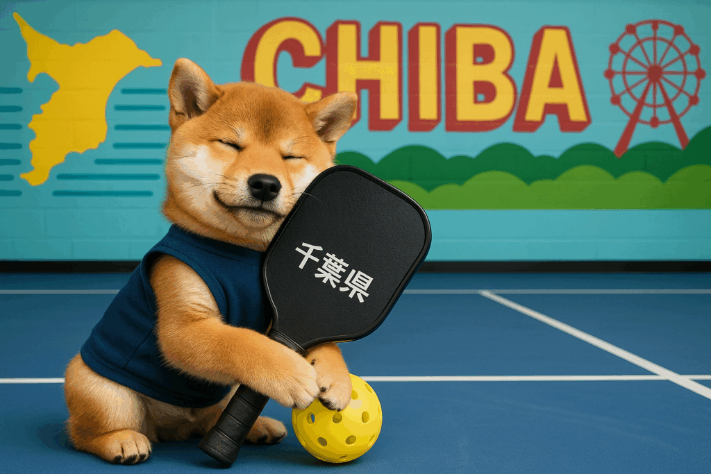 千葉県のピックルボールコートと柴犬