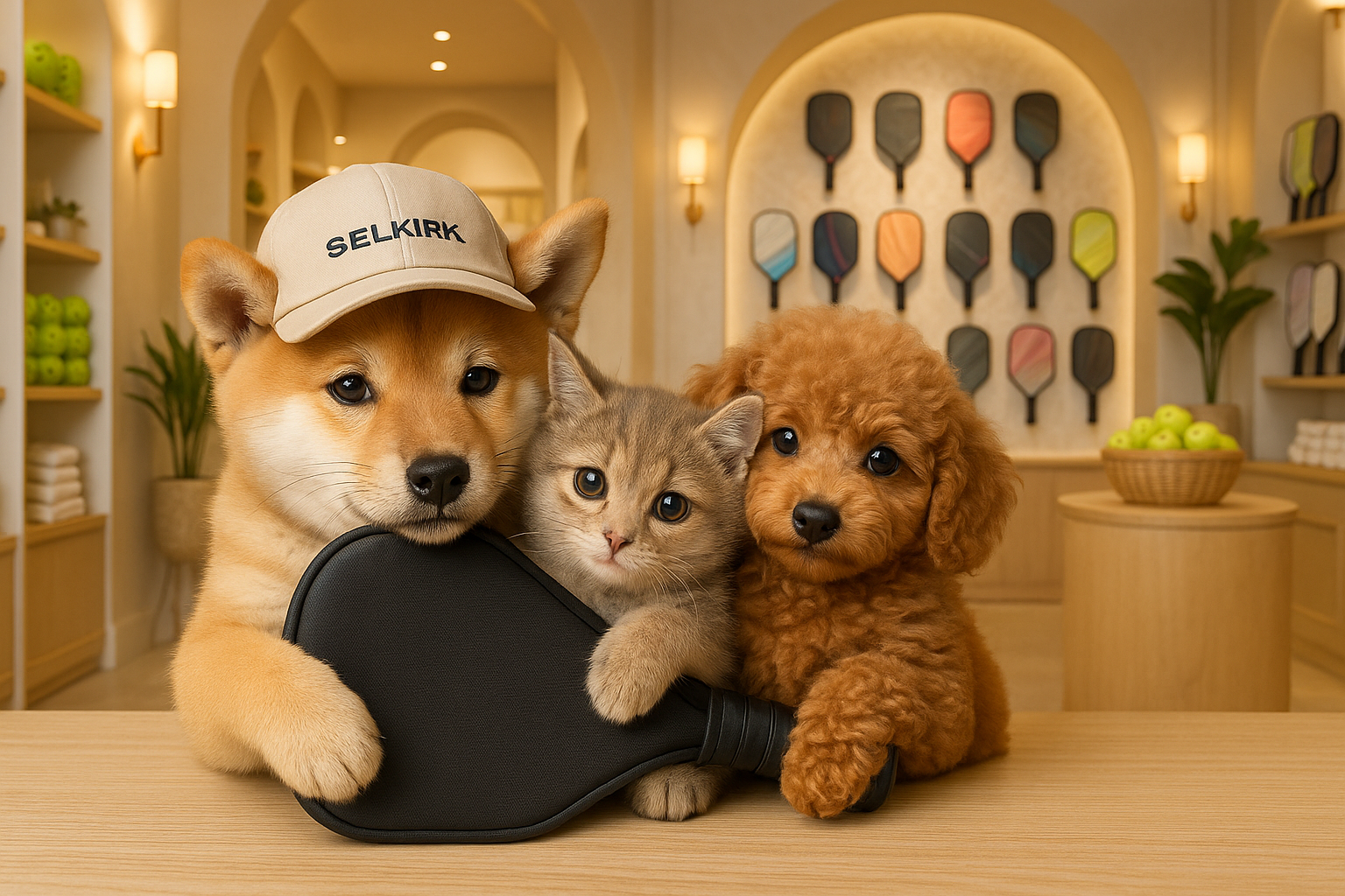 Selkirk（セルカーク）とピックルボールパドルと犬猫