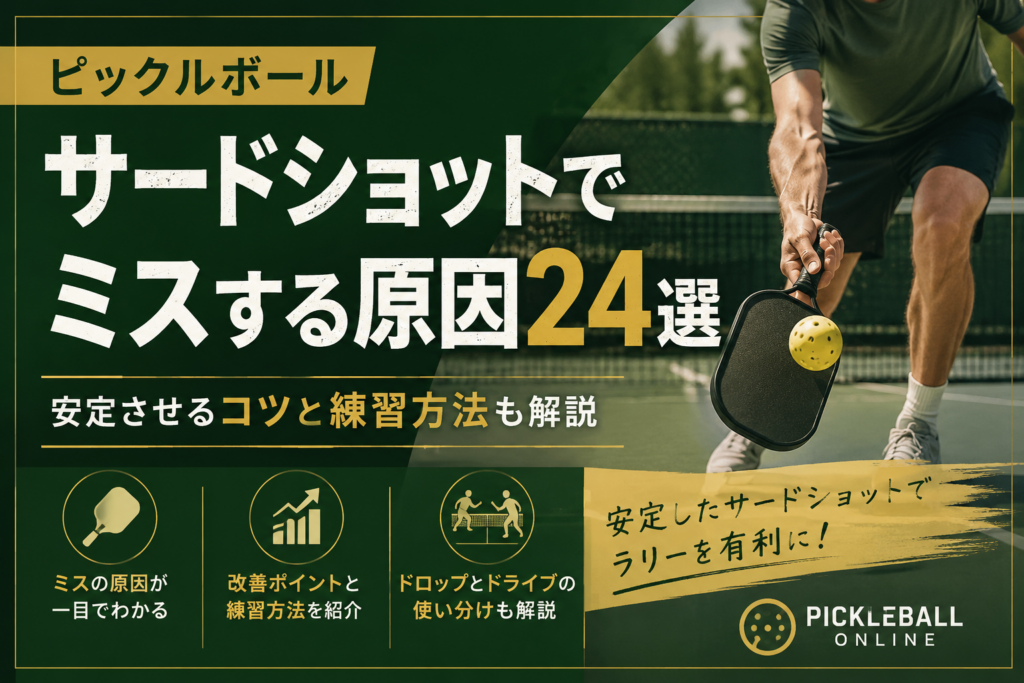 ピックルボールのサードショットでミスする原因