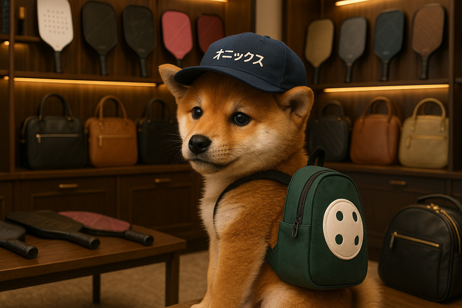 Onix(オニックス)のピックルボールバッグと犬
