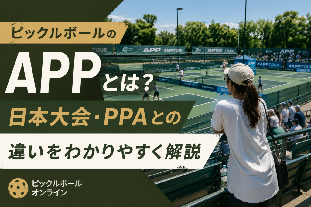 ピックルボールのAPPとは？日本大会・PPAとの違いをわかりやすく解説