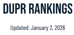 2026年1月のピックルボール世界ランキング