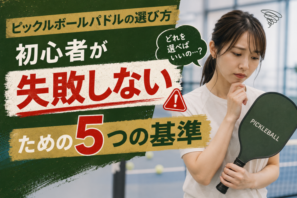 ピックルボールパドルの選び方｜初心者が失敗しないための５つの基準