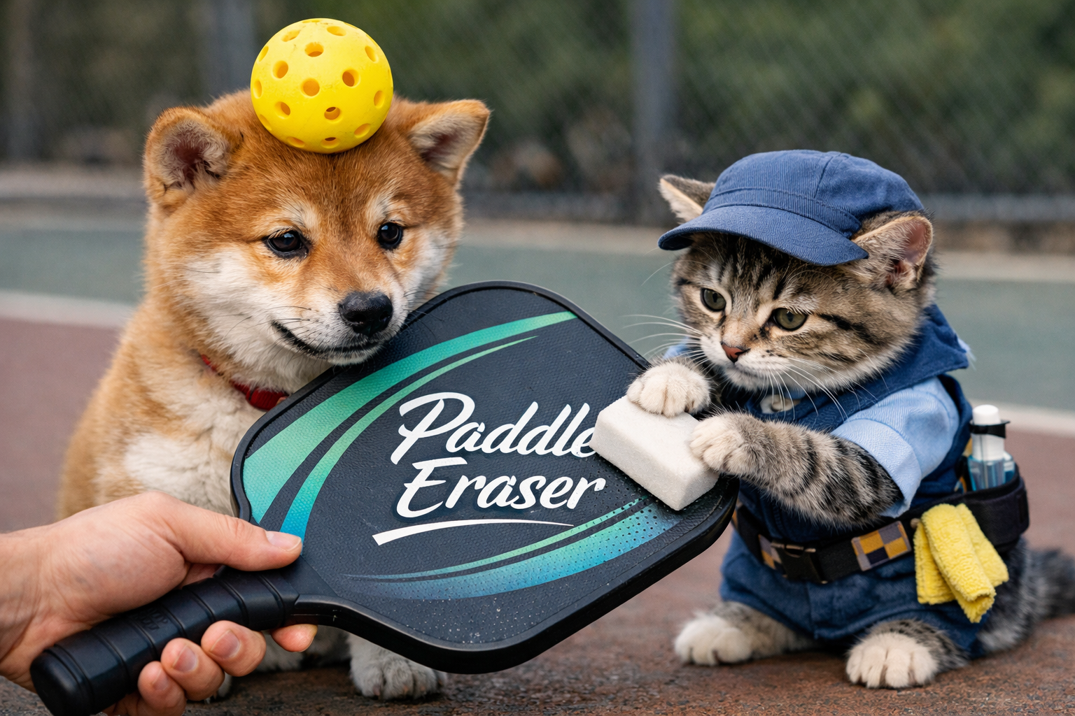 ピックルボールのパドルイレイサー