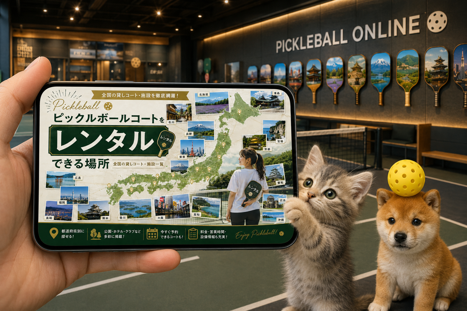 ピックルボールコートをレンタルできる場所