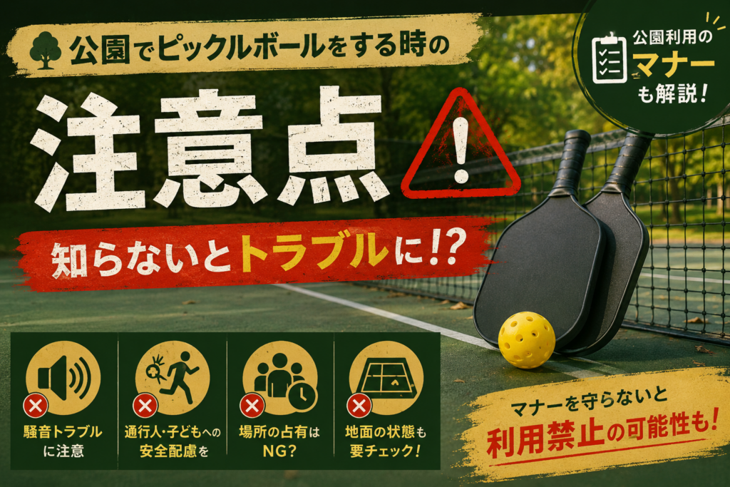 公園でピックルボールをする時の注意点