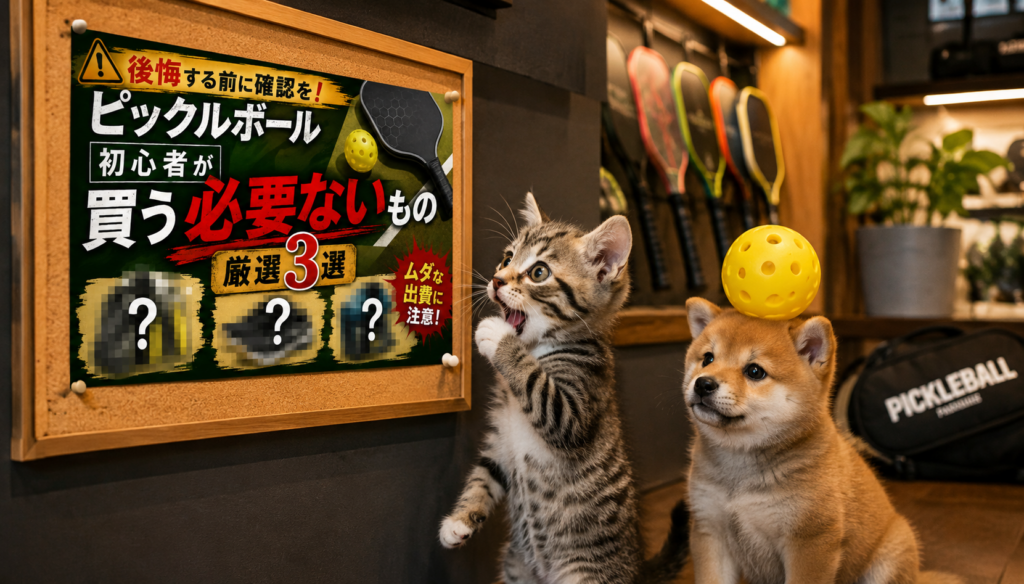 後悔する前に確認を!ピックルボール初心者が買う必要ないもの【厳選3選】