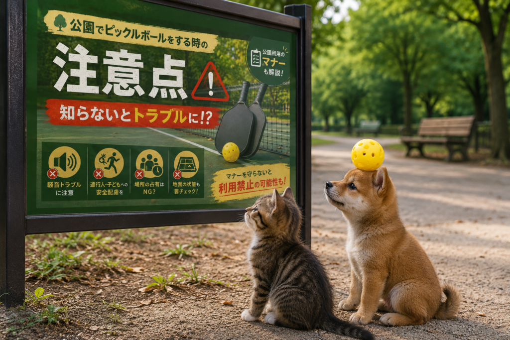公園でピックルボールをする時の注意点