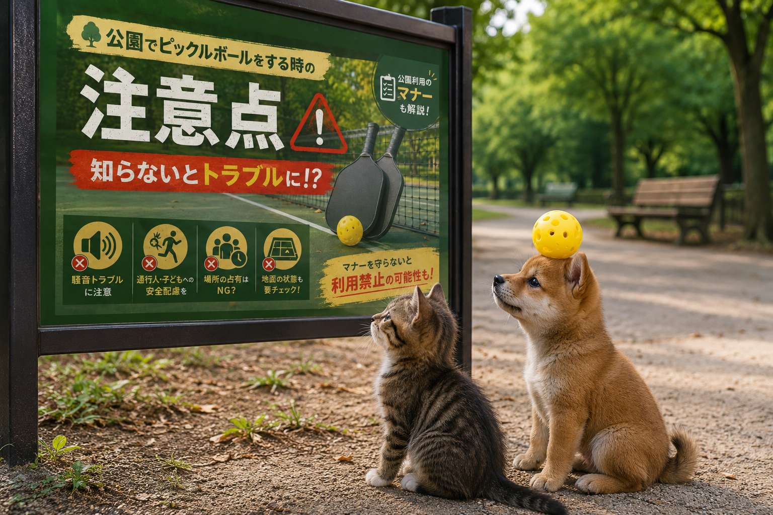 公園でピックルボールをする時の注意点
