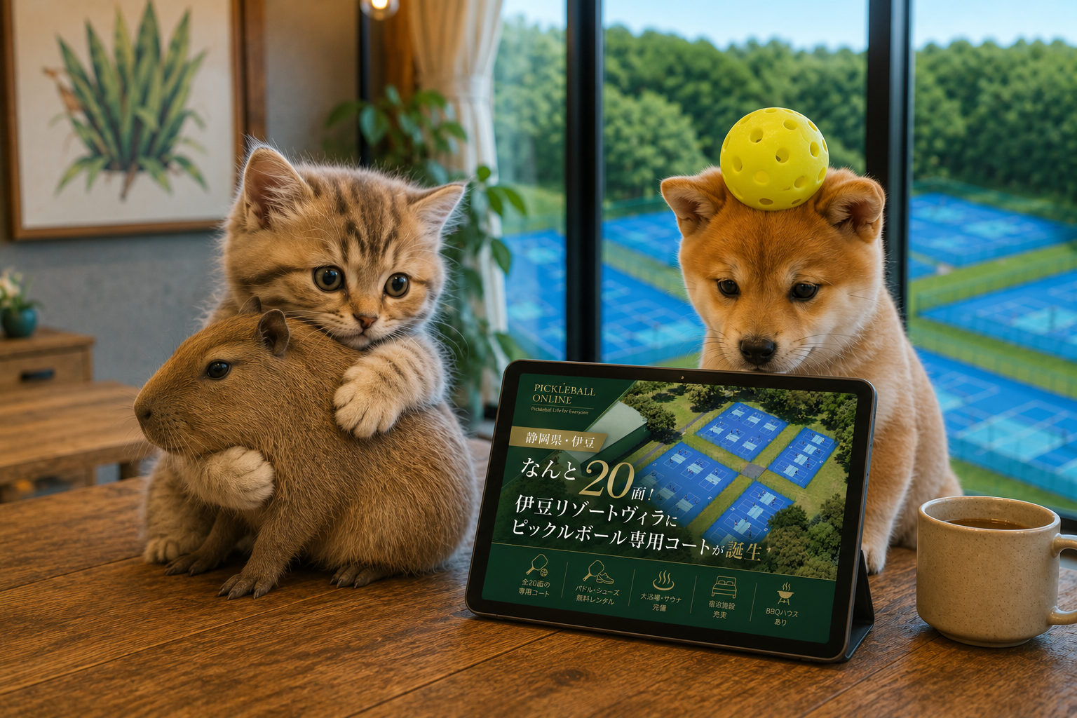 なんと20面！静岡県の伊豆リゾートヴィラにピックルボール専用コートが誕生✨️