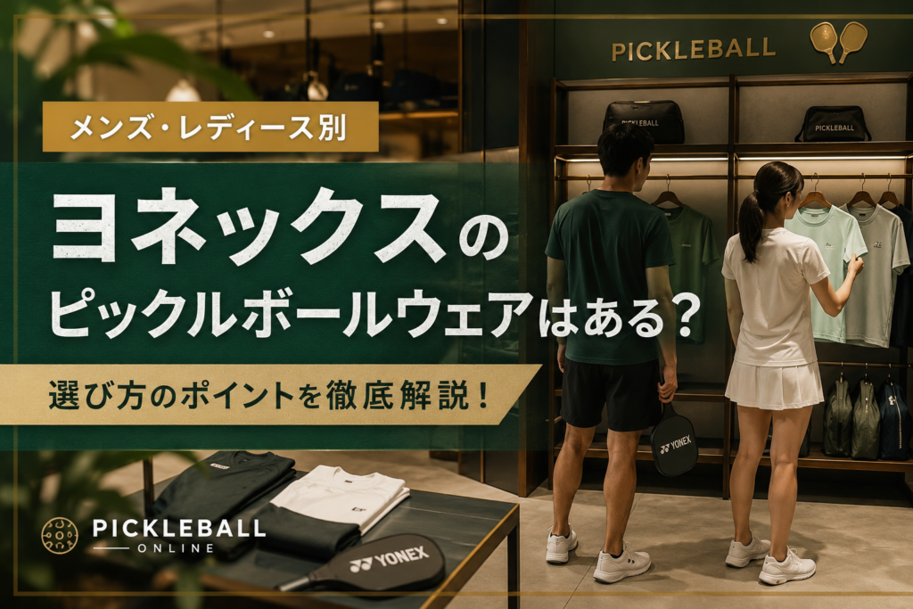 ヨネックスのピックルボールウェアはある?メンズ・レディース向けの選び方を解説