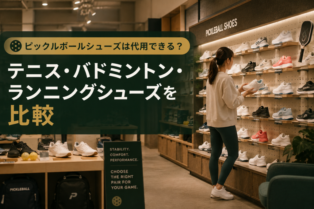 ピックルボールシューズは代用できる？テニス・バドミントン・ランニングシューズを比較