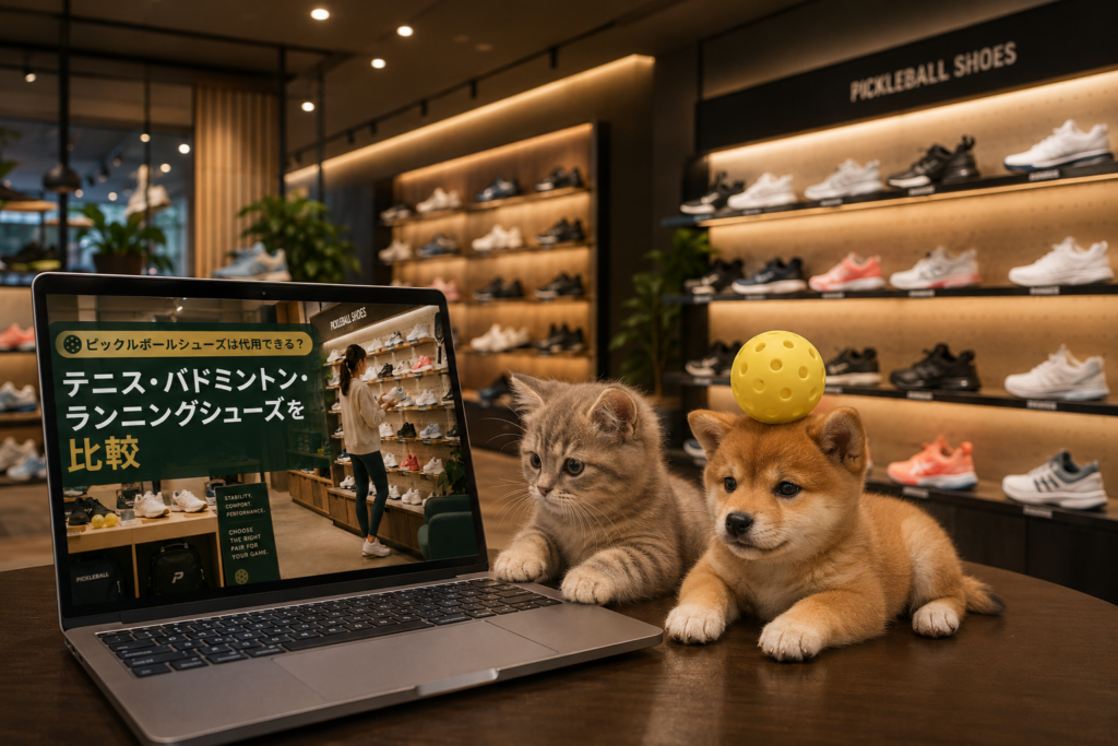 ピックルボールシューズは代用できる？テニス・バドミントン・ランニングシューズを比較