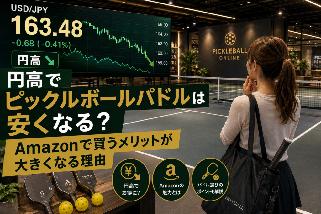円高でピックルボールパドルは安くなる?Amazonで買うメリットが大きくなる理由