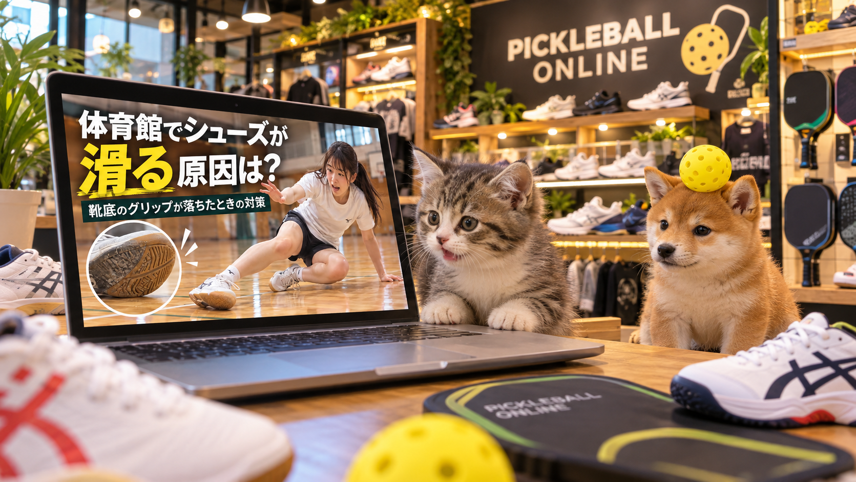 体育館でシューズが滑る原因は？靴底のグリップが落ちたときの対策
