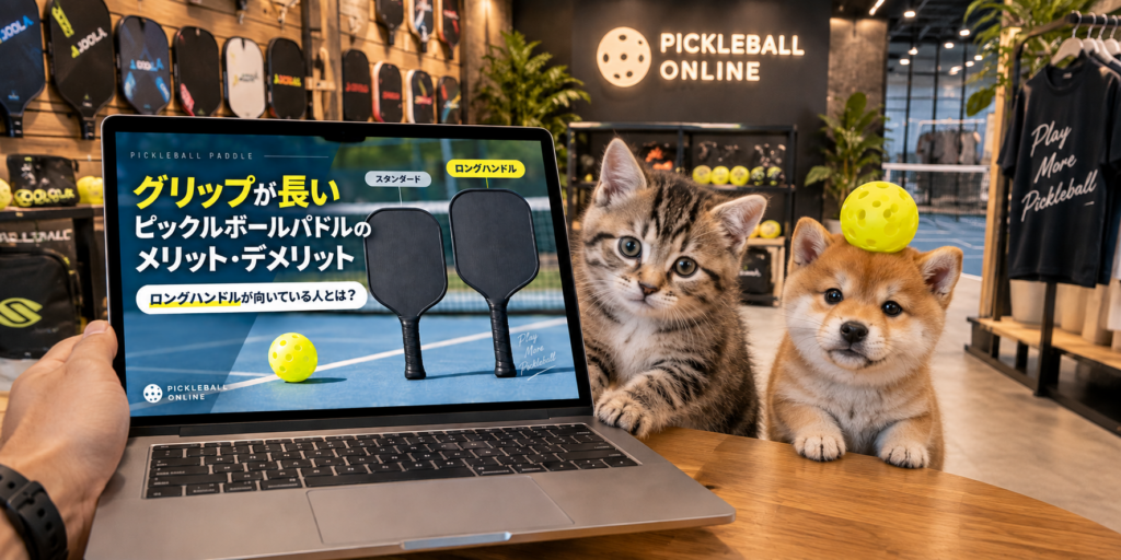 グリップが長いピックルボールパドルのメリットとデメリット｜ロングハンドルが向いている人とは？
