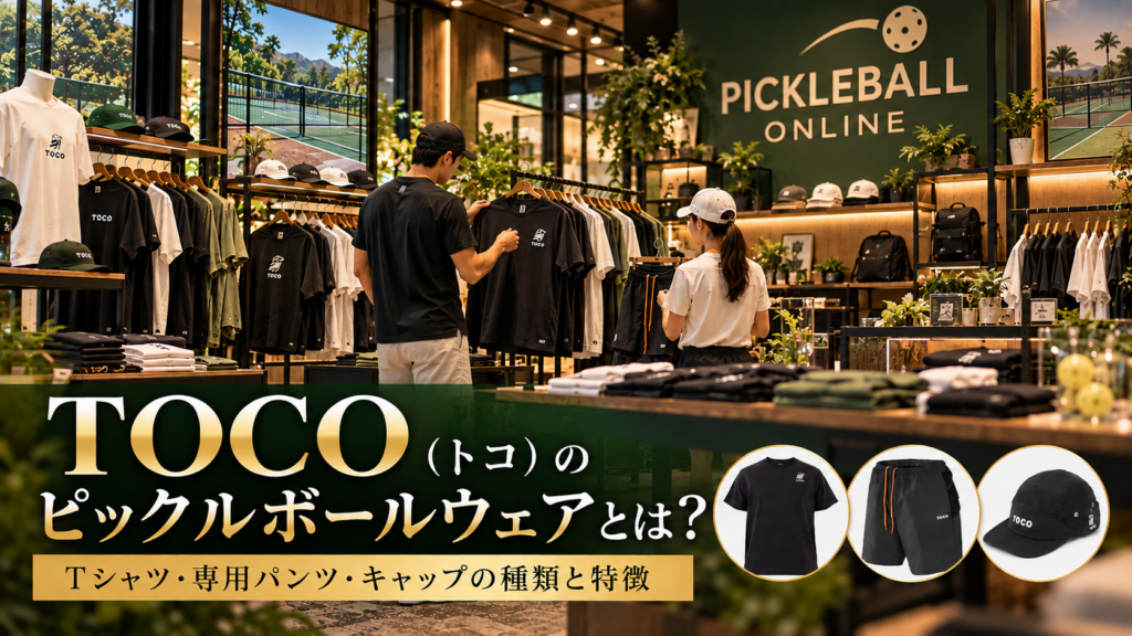 TOCO（トコ）のピックルボールウェアとは？Tシャツ・専用パンツ・キャップの種類と特徴
